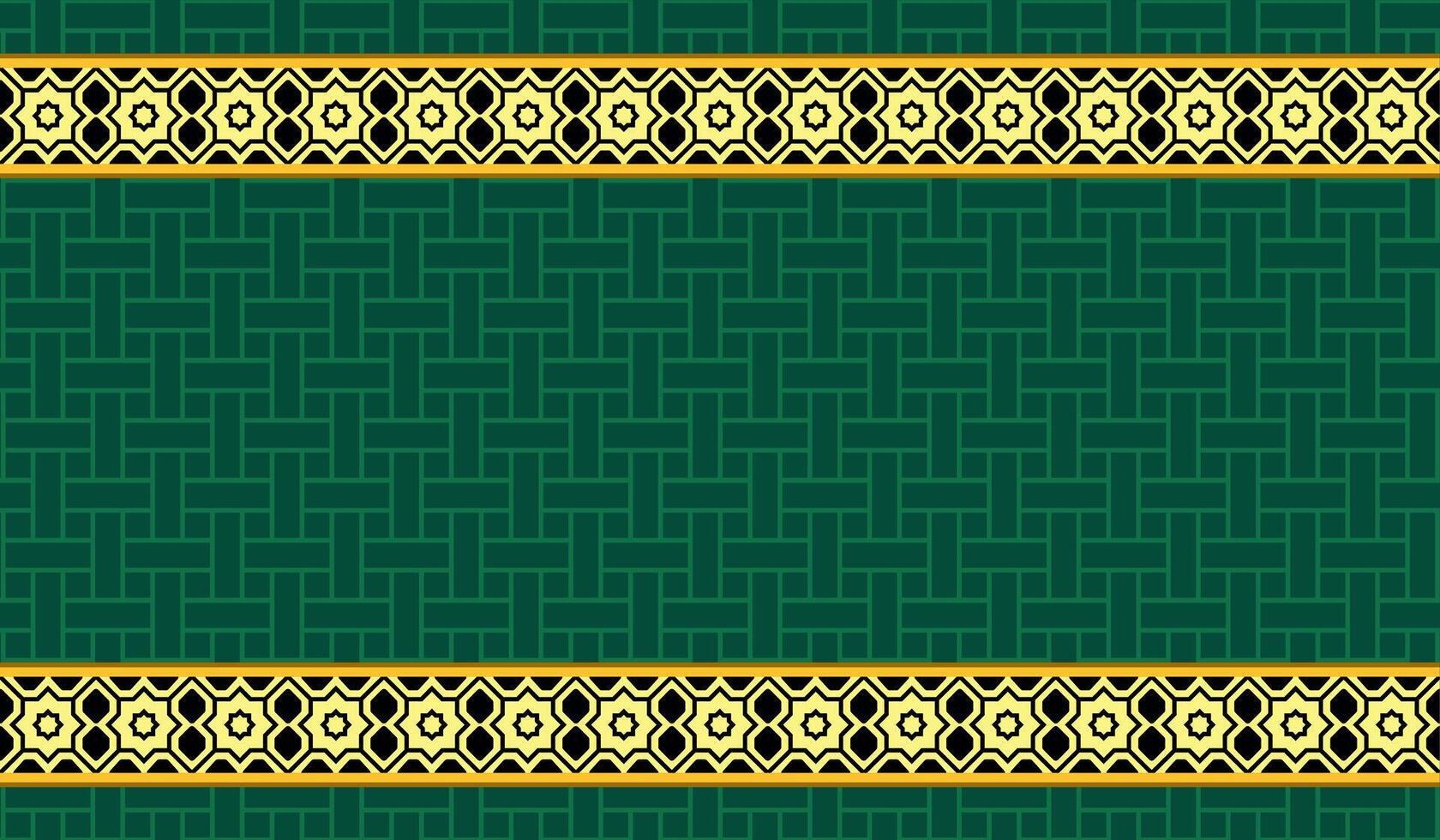 Arabic pattern green background. Islamic ornament vector. 3d geometric shapes. Traditional Arabic motif texture vector