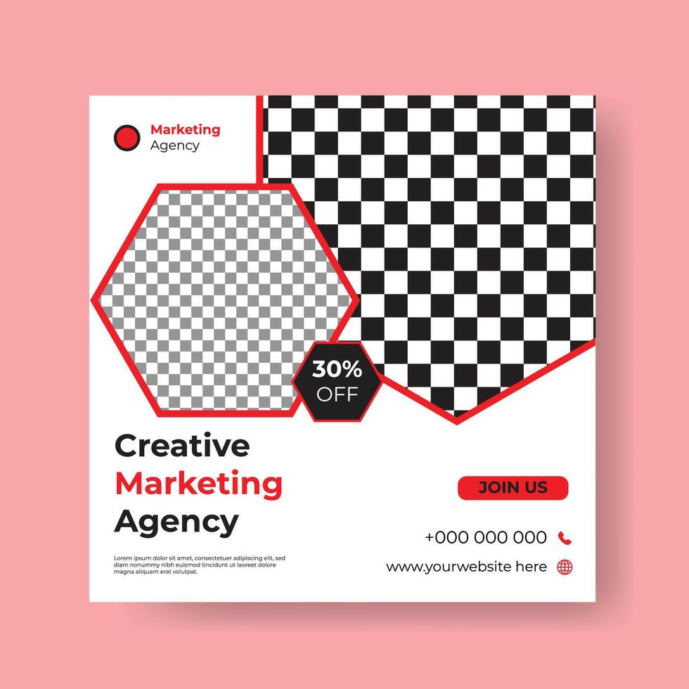 Digital marketing creative and corporate social media post banner template. vector
