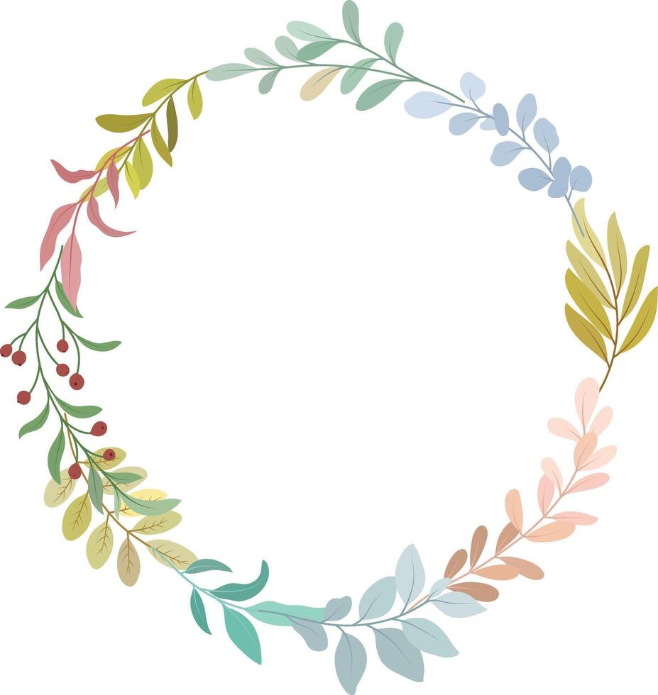 leaves, wild leaves, plant bouquets. Frame decoration with leaves. vector