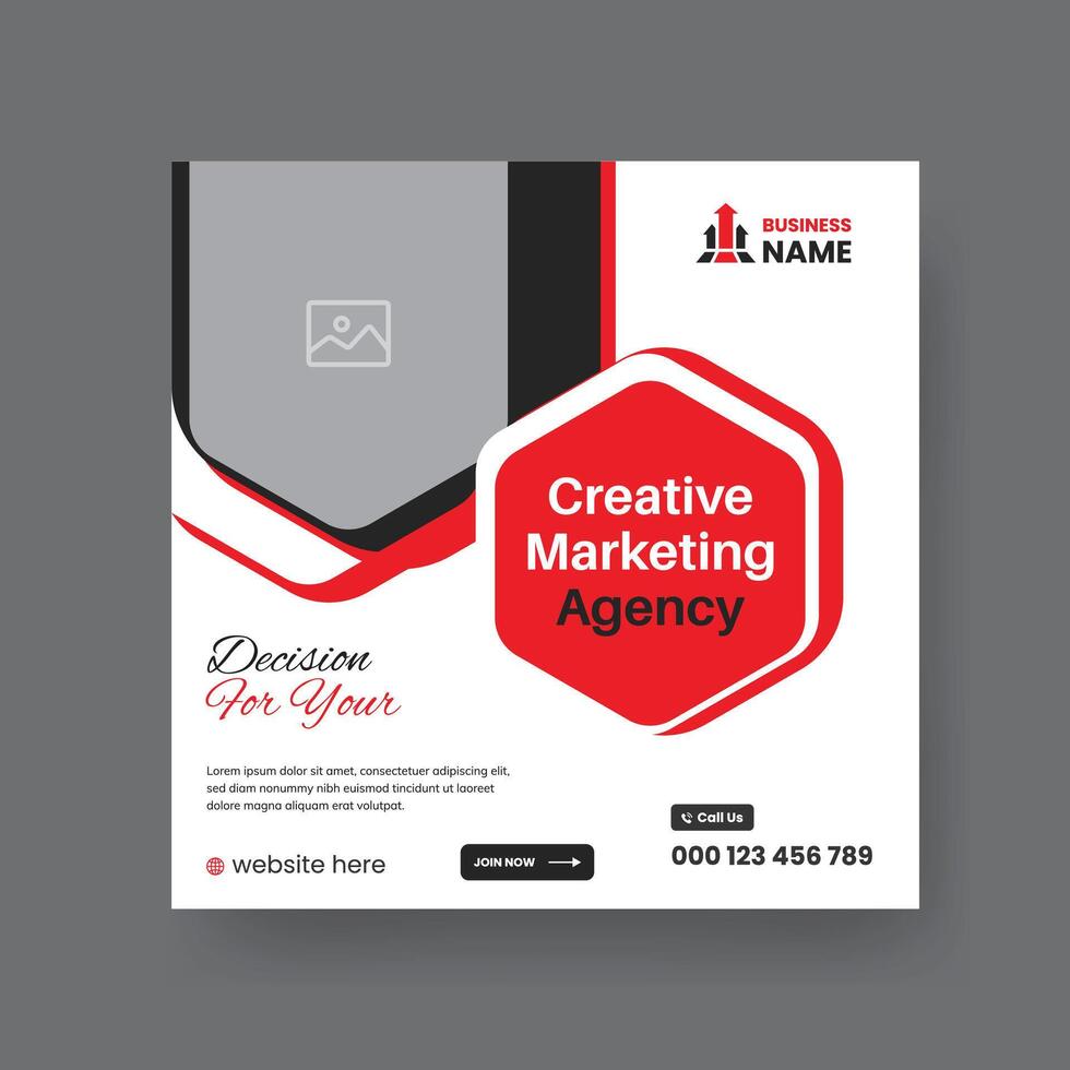 Abstract Advertisement Square Web Post for Company Promotion. Modern Digital Marketing Agency Social Media Post For Business. vector