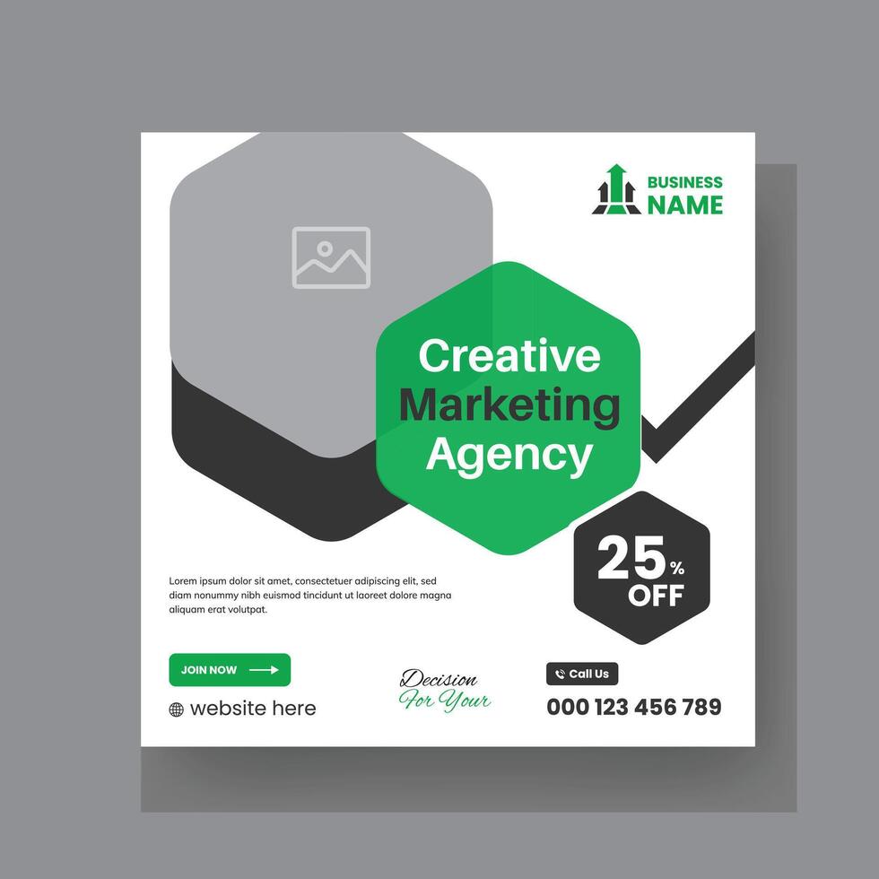 Abstract Advertisement Square Web Post for Company Promotion. Modern Digital Marketing Agency Social Media Post For Business. vector