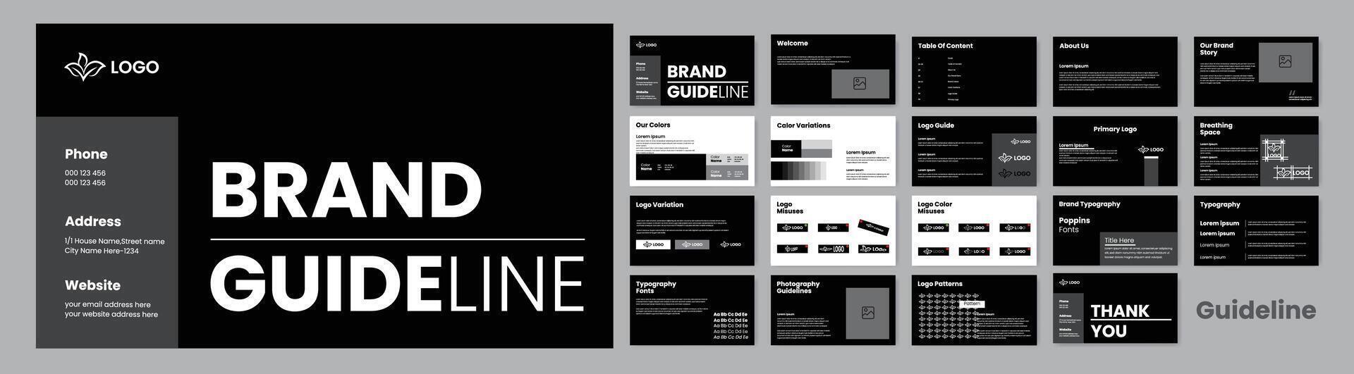 Style Guide Template for Branding Guidelines vector