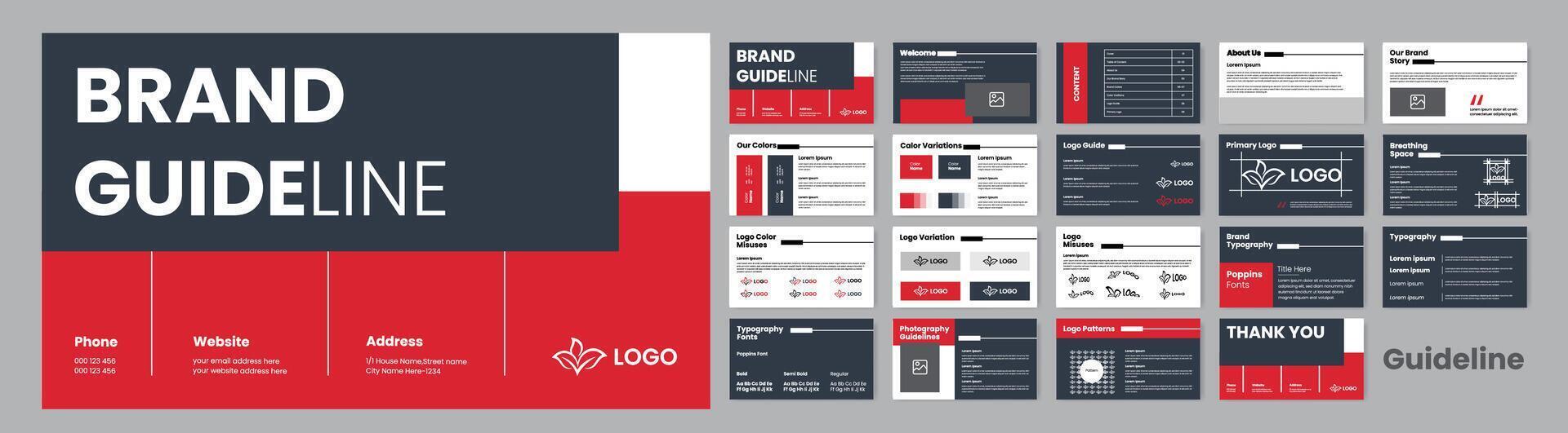 Style Guide Template for Branding Guidelines vector