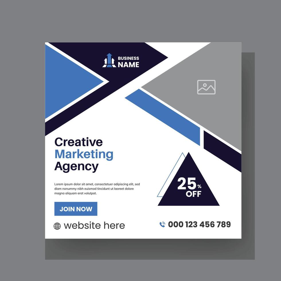 Abstract Advertisement Square Web Post for Company Promotion. Modern Digital Marketing Agency Social Media Post For Business. vector