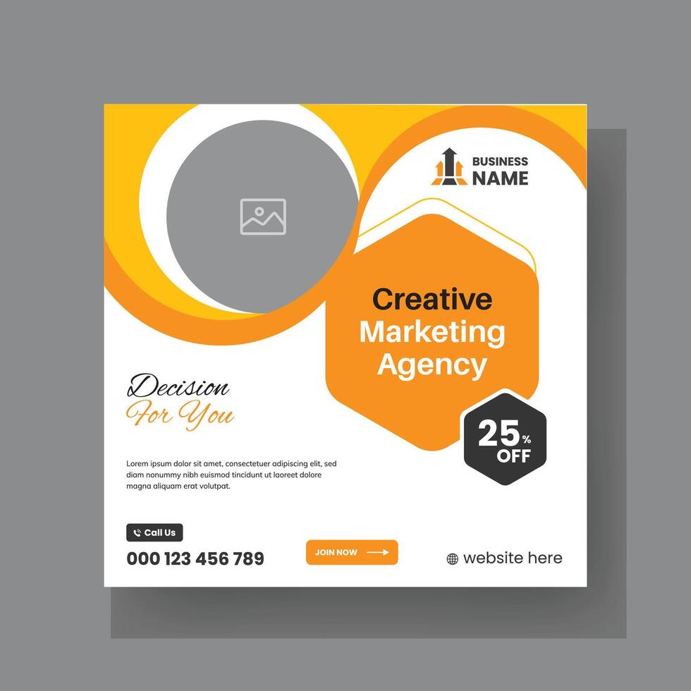 Abstract Advertisement Square Web Post for Company Promotion. Modern Digital Marketing Agency Social Media Post For Business. vector