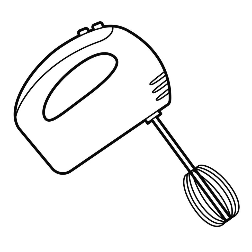 Kitchen Tools. Mixer. Outline illustration, design elements vector