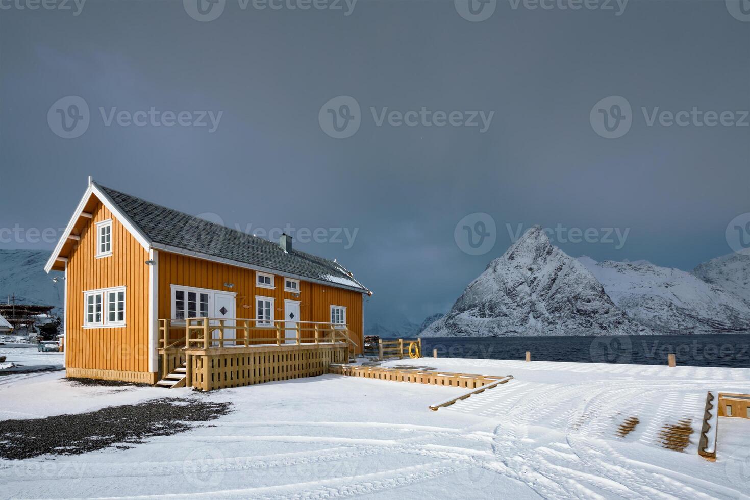 Sakrisoy fishing village on Lofoten Islands, Norway photo