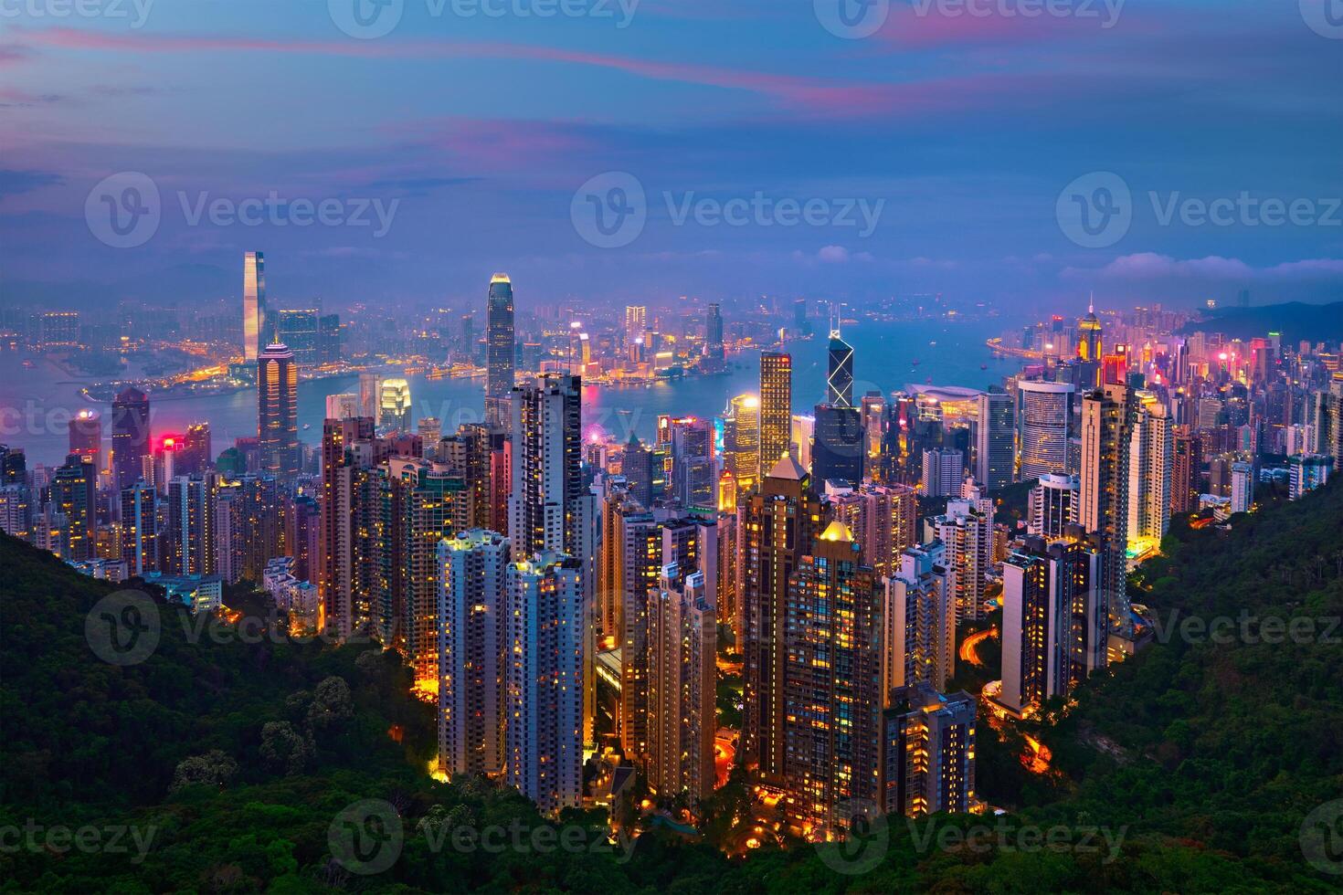 hong kong rascacielos horizonte paisaje urbano ver foto