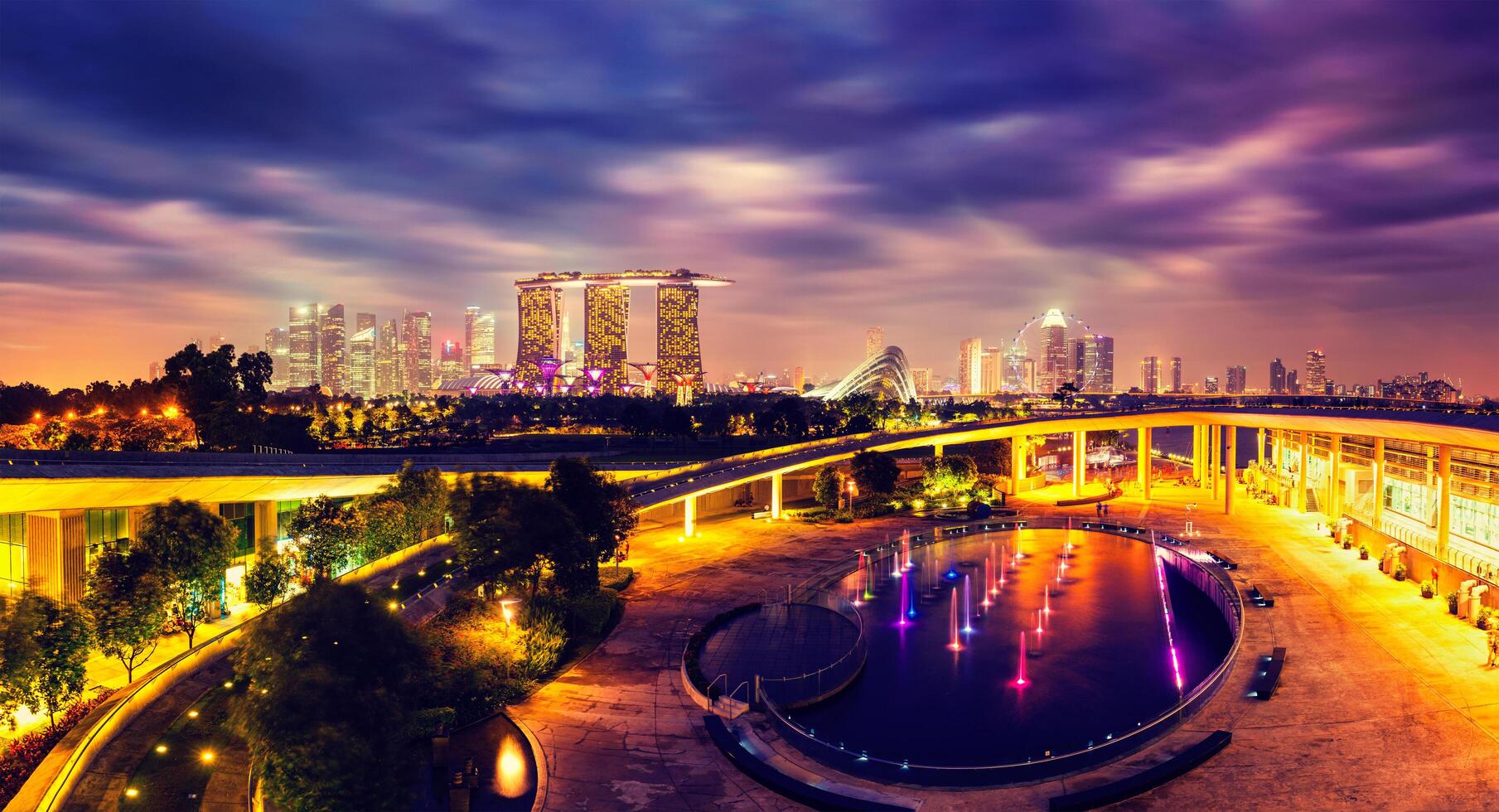 Panorama of Singapore skyline photo