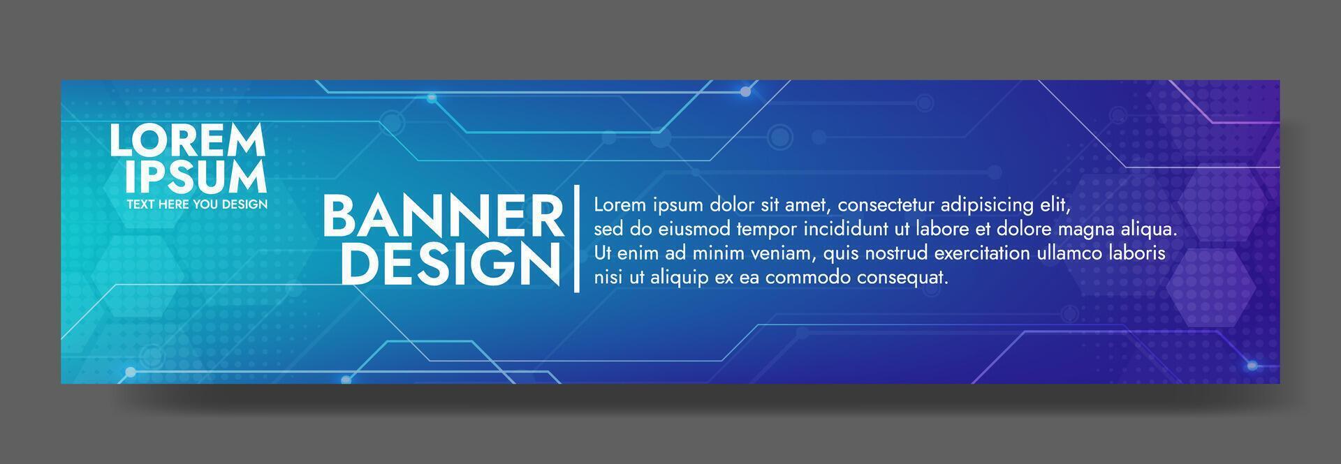 violet Blue Digital technology banner. Futuristic banner for various design projects such as websites, presentations, print materials, social media posts vector