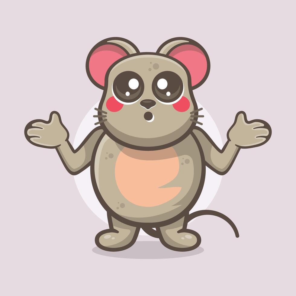 funny mouse animal character mascot cartoon with confused expression vector