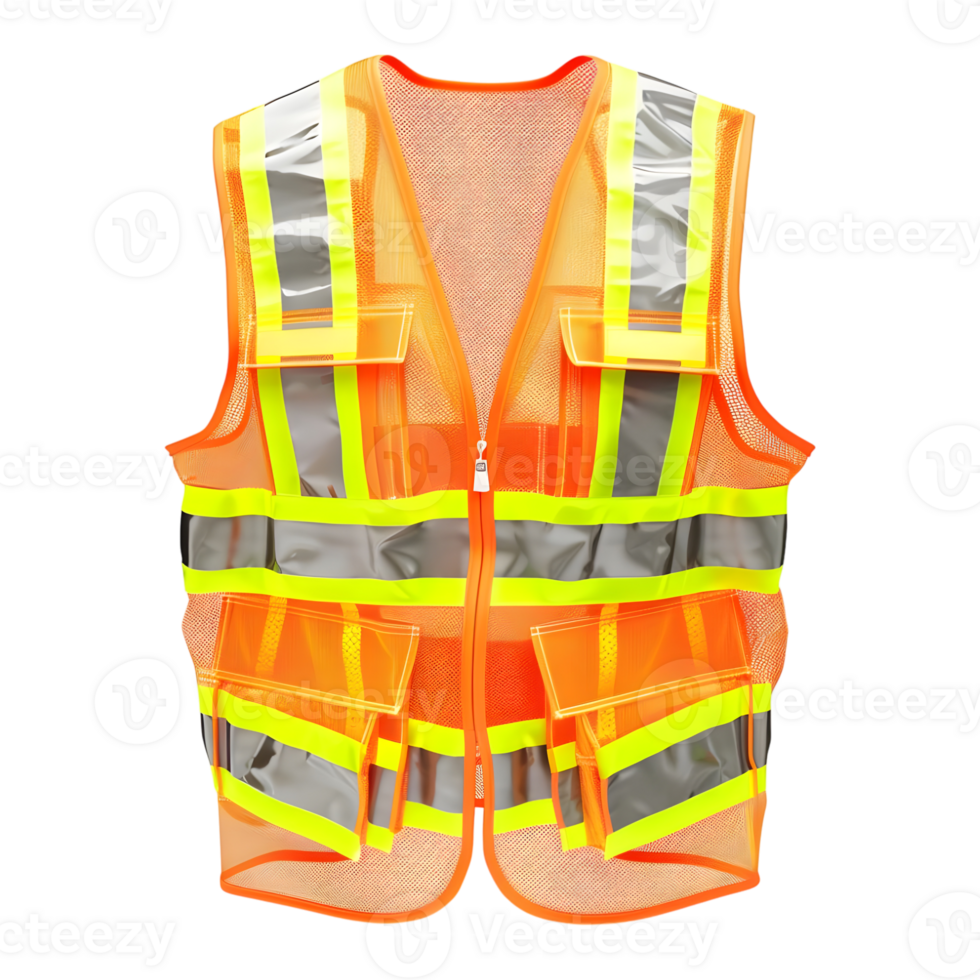 AI generated 3D Rendering of a Vest of Construction Worker on Transparent Background - Ai Generated png