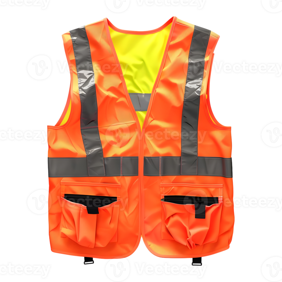 AI generated 3D Rendering of a Vest of Construction Worker on Transparent Background - Ai Generated png