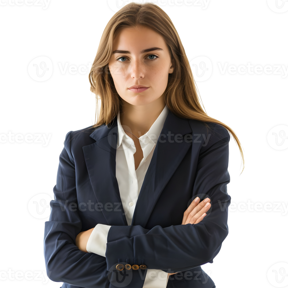 AI generated Business Woman Standing With Crossed Arms on Transparent background - Ai Generated png