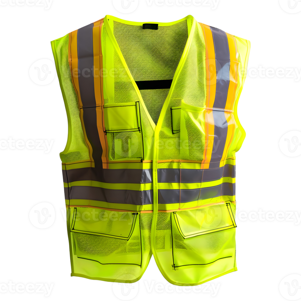 AI generated 3D Rendering of a Vest of Construction Worker on Transparent Background - Ai Generated png