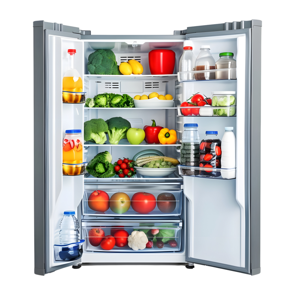 AI generated 3D Rendering of a Refrigerator or Fridge on Transparent Background - Ai Generated png