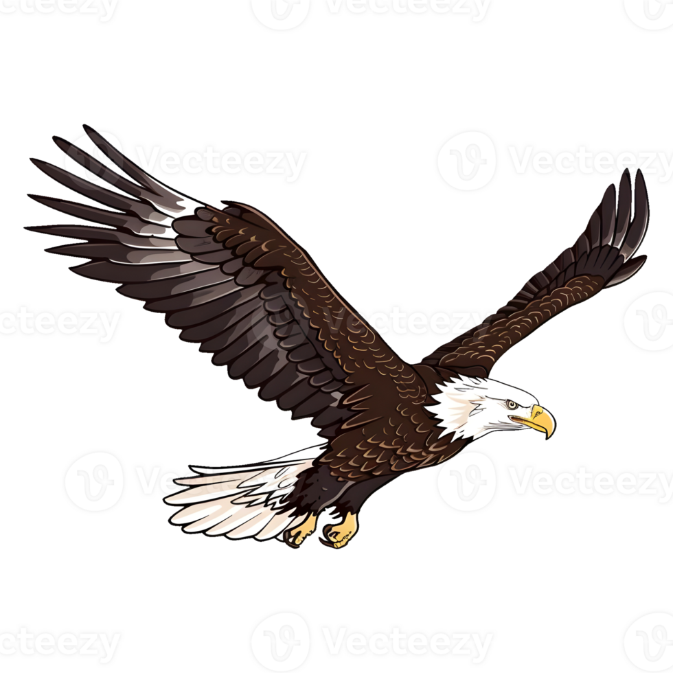 AI generated Sticker of a Eagle Flying in Air On a Transparent Background - Ai Generated png