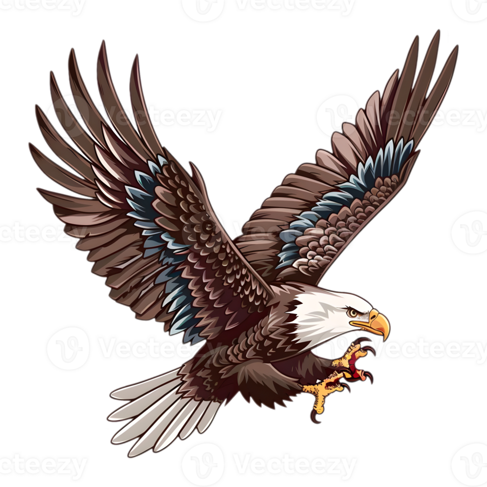 AI generated Sticker of a Eagle Flying in Air On a Transparent Background - Ai Generated png