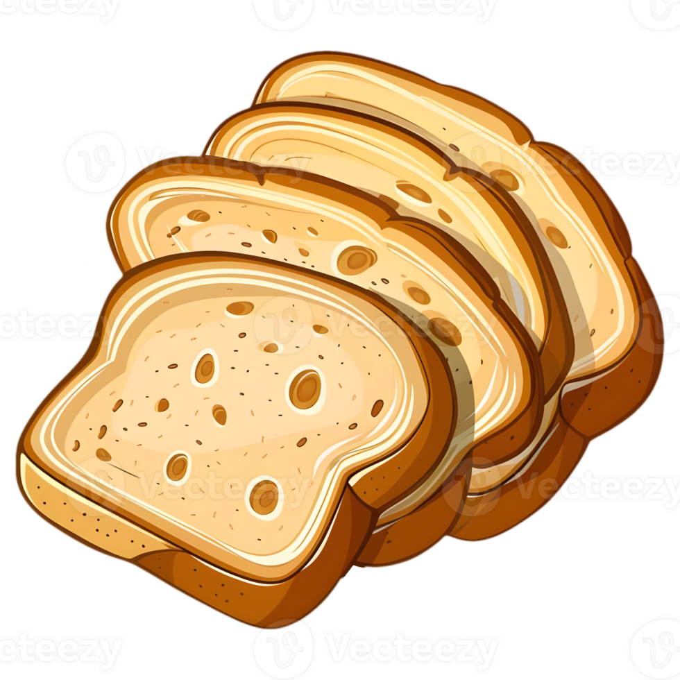 AI generated Sticker of a Bread Sliced On a Transparent Background - Ai Generated png
