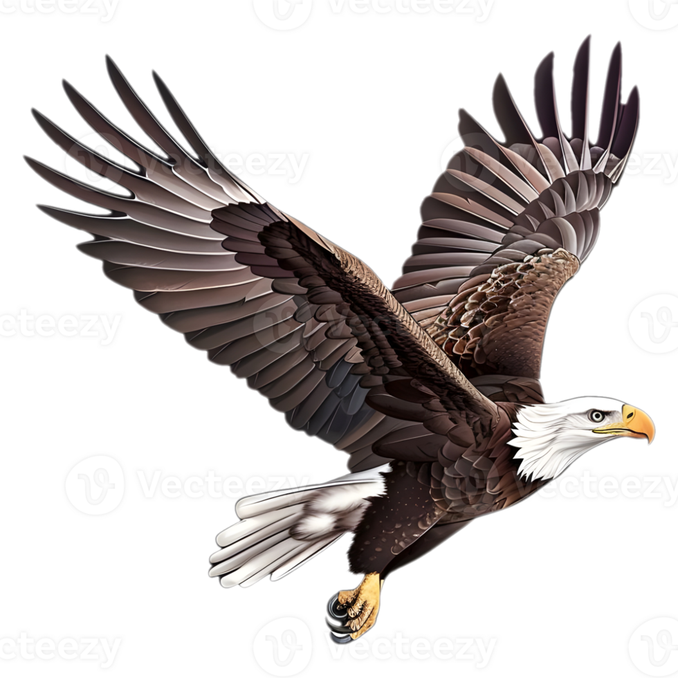 AI generated Sticker of a Eagle Flying in Air On a Transparent Background - Ai Generated png