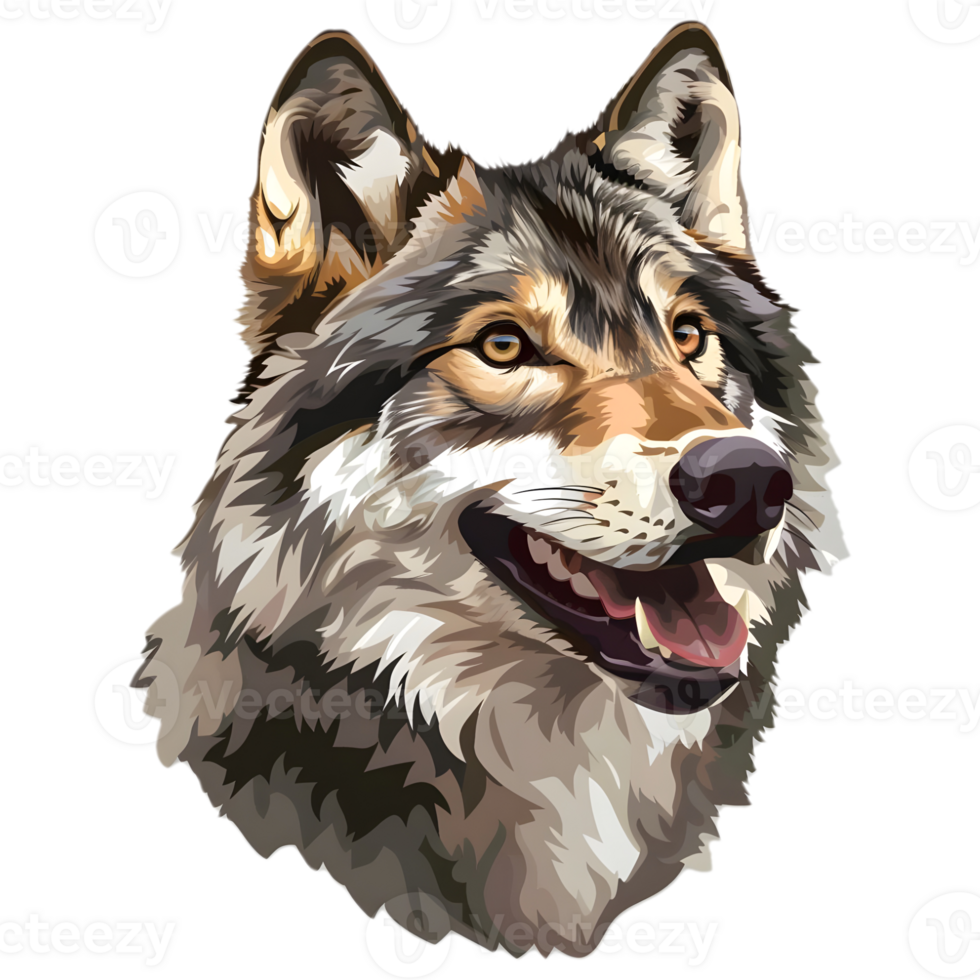 AI generated Sticker of a Wolf On a Transparent Background - Ai Generated png