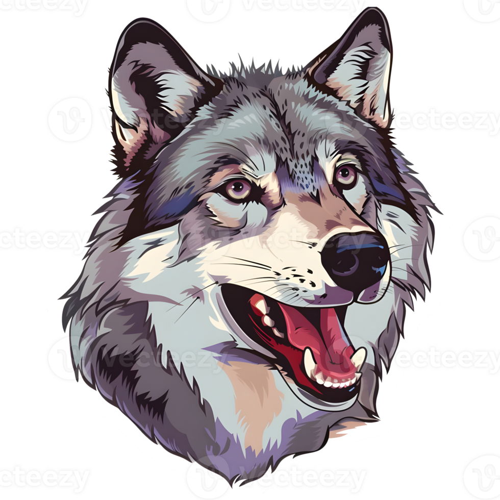 AI generated Sticker of a Wolf On a Transparent Background - Ai Generated png