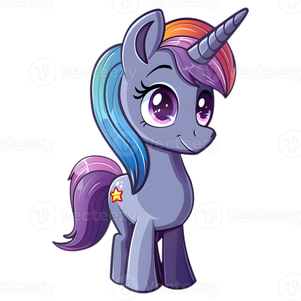 AI generated Sticker of a Cute Pony On a Transparent Background - Ai Generated png