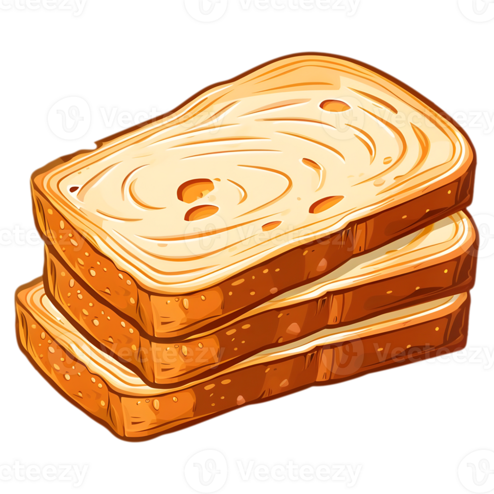 AI generated Sticker of a Bread Sliced On a Transparent Background - Ai Generated png
