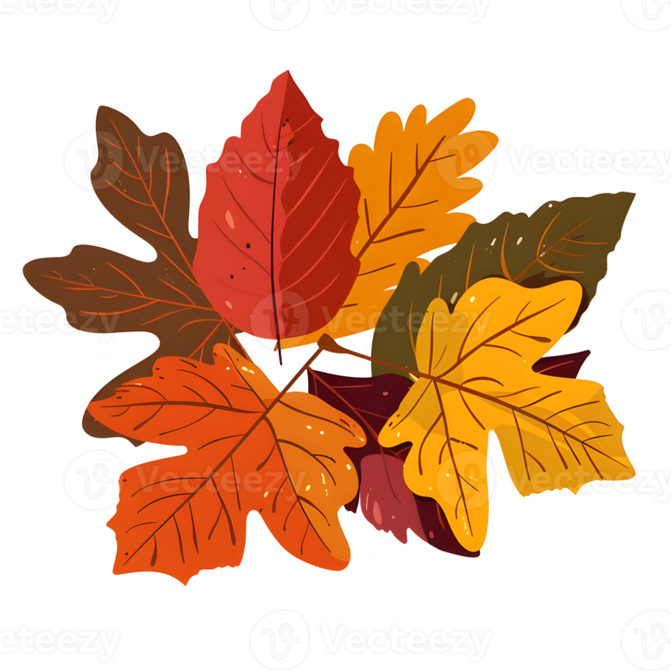 AI generated Sticker of a Autumn Leaves On a Transparent Background - Ai Generated png