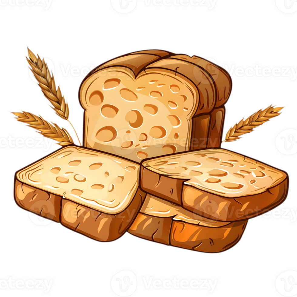 AI generated Sticker of a Bread Sliced On a Transparent Background - Ai Generated png
