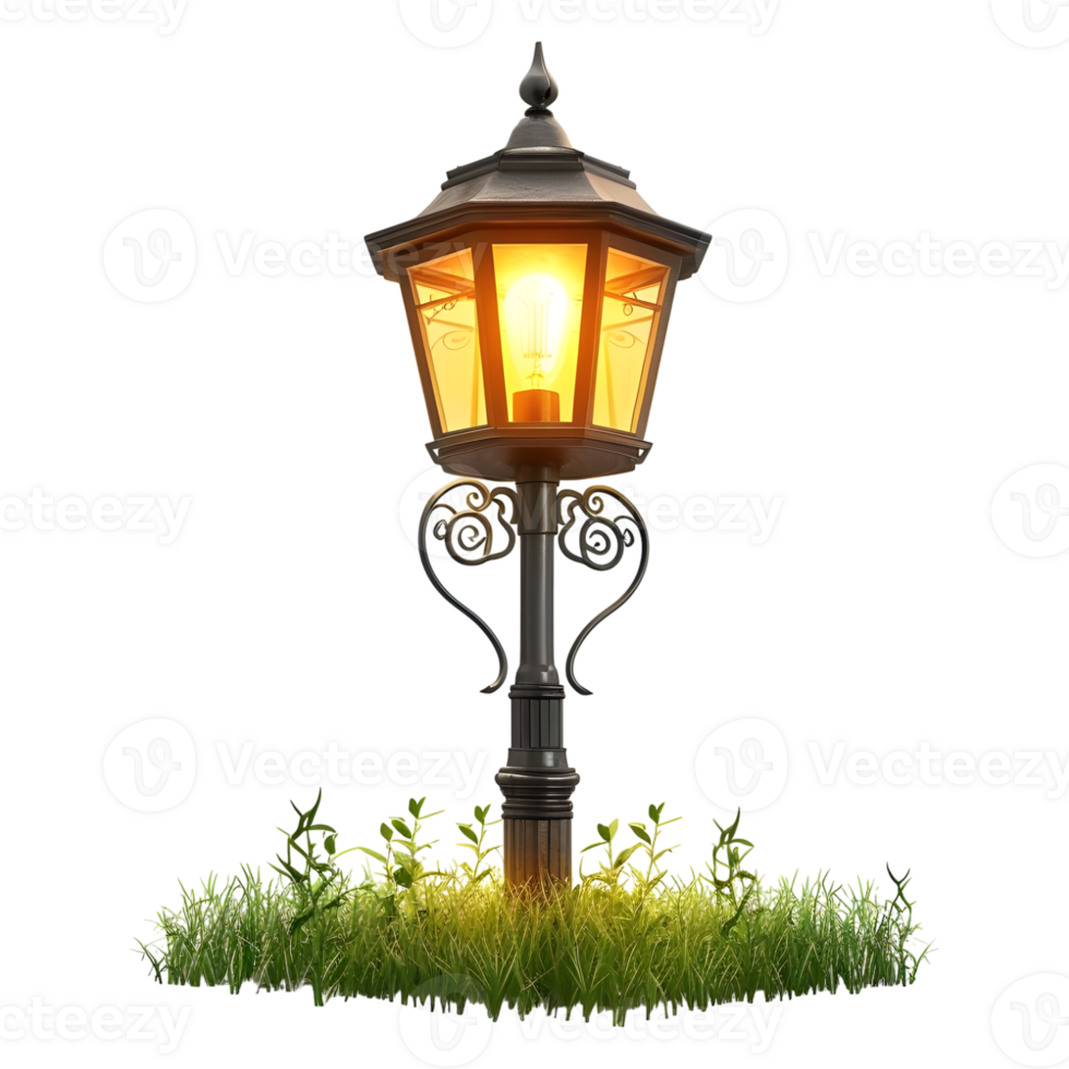 AI generated Night Vintage Light Lamp on Transparent background - Ai Generated png