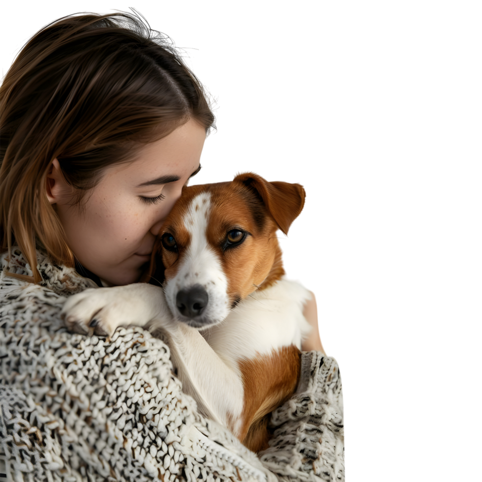 AI generated Woman Holding Dogs in Her Arms on Transparent background - Ai Generated png