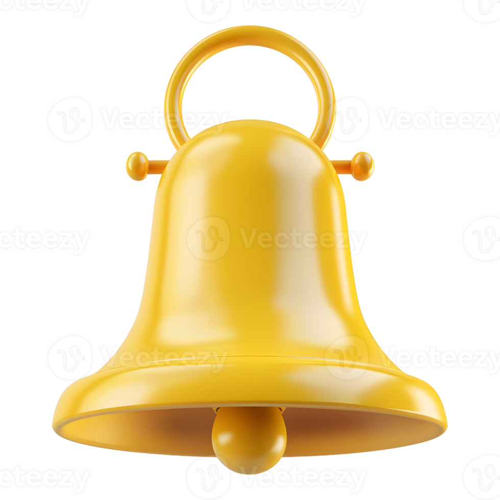 AI generated 3D Rendering of a Notification Bell Icon on Transparent Background - Ai Generated png