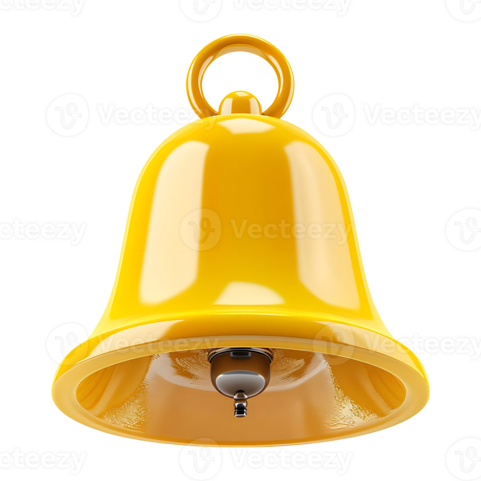 AI generated 3D Rendering of a Notification Bell Icon on Transparent Background - Ai Generated png