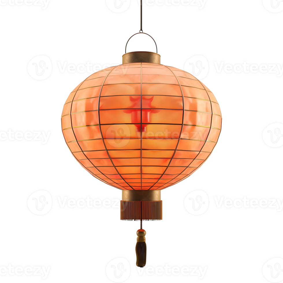 AI generated 3D Rendering of a Chinese Traditional Lamp or Lantern on Transparent Background - Ai Generated png