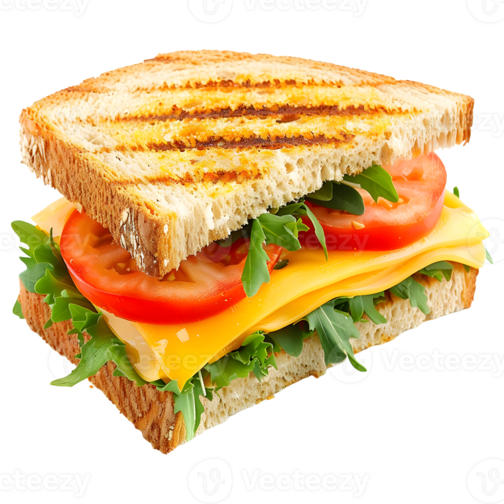 AI generated 3D Rendering of a Tasty Sandwich on Transparent Background - Ai Generated png