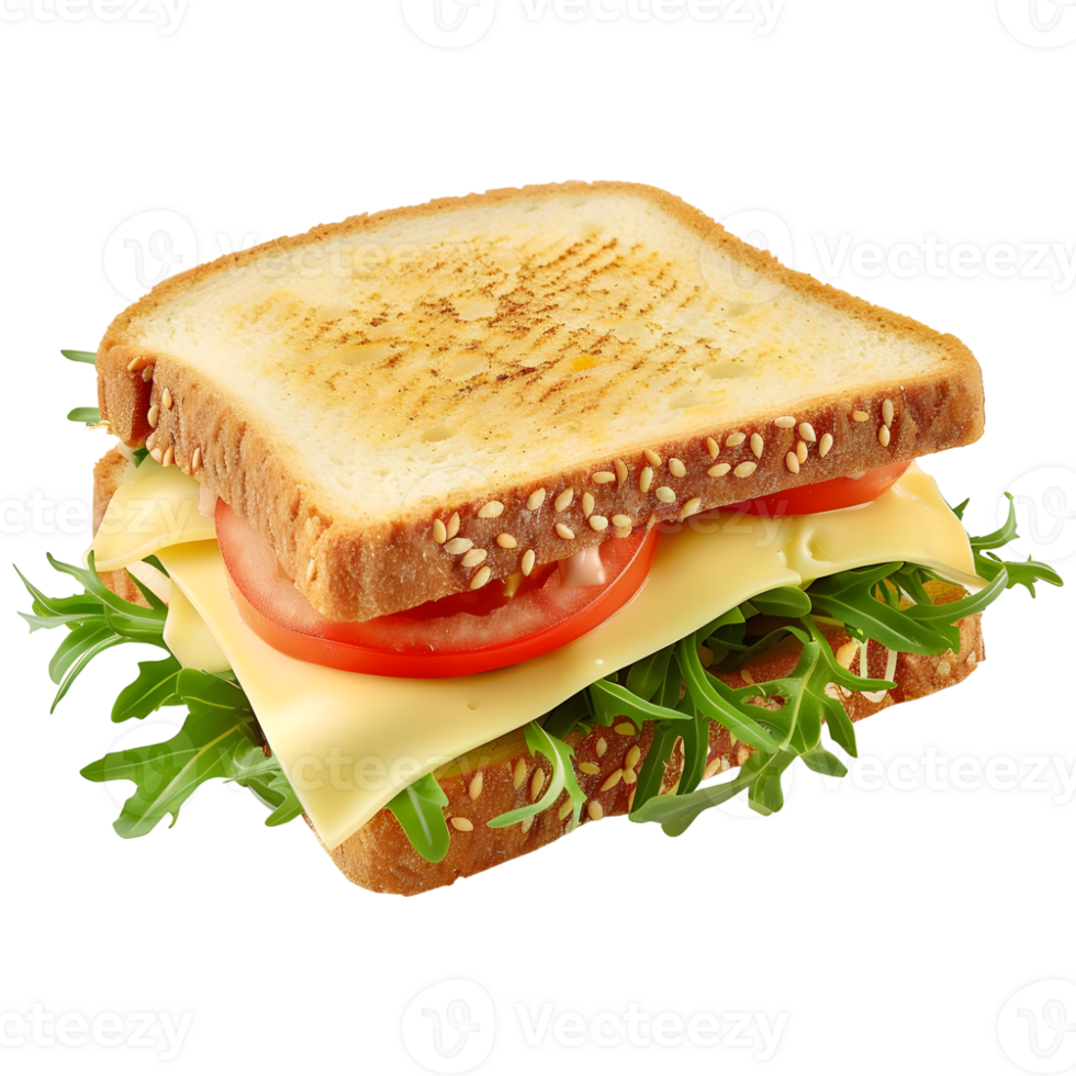 AI generated 3D Rendering of a Tasty Sandwich on Transparent Background - Ai Generated png