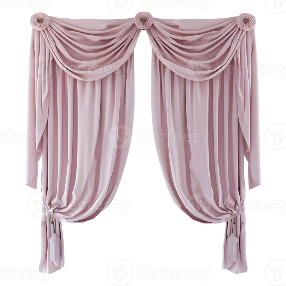 AI generated 3D Rendering of a Wall Colorful Curtains on Transparent Background - Ai Generated png
