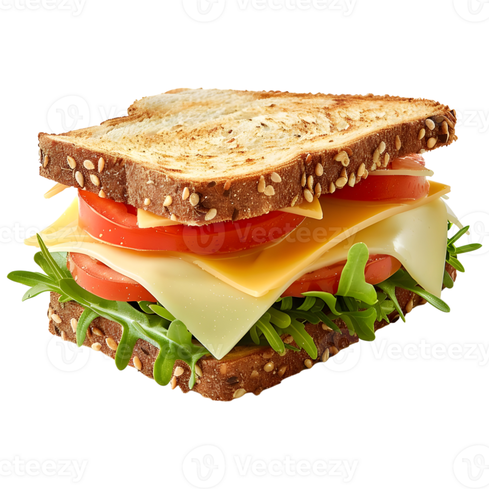 AI generated 3D Rendering of a Tasty Sandwich on Transparent Background - Ai Generated png