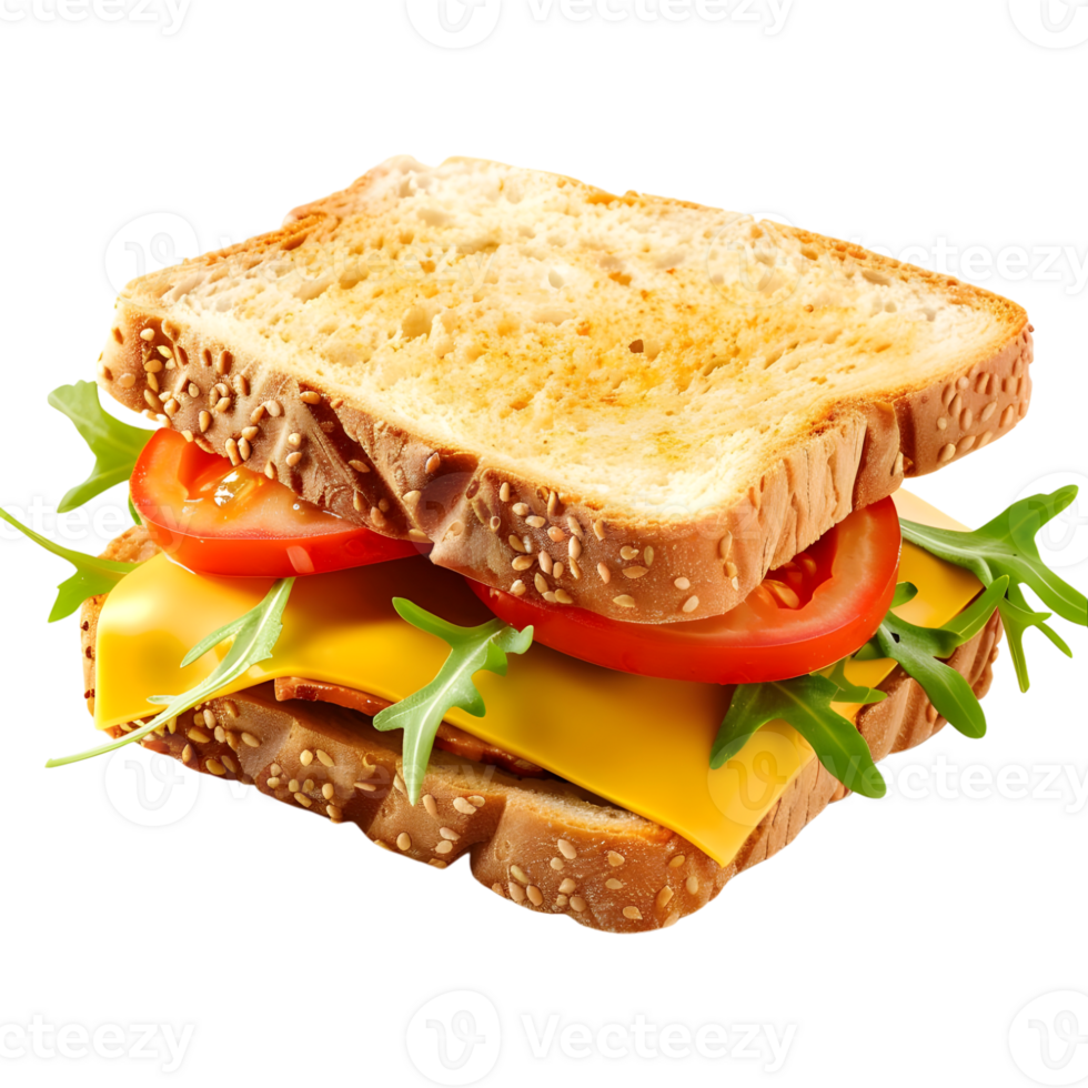 AI generated 3D Rendering of a Tasty Sandwich on Transparent Background - Ai Generated png