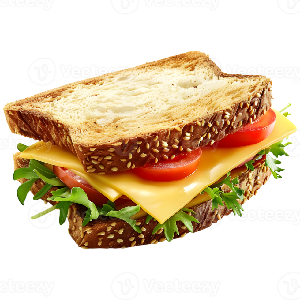 AI generated 3D Rendering of a Tasty Sandwich on Transparent Background - Ai Generated png