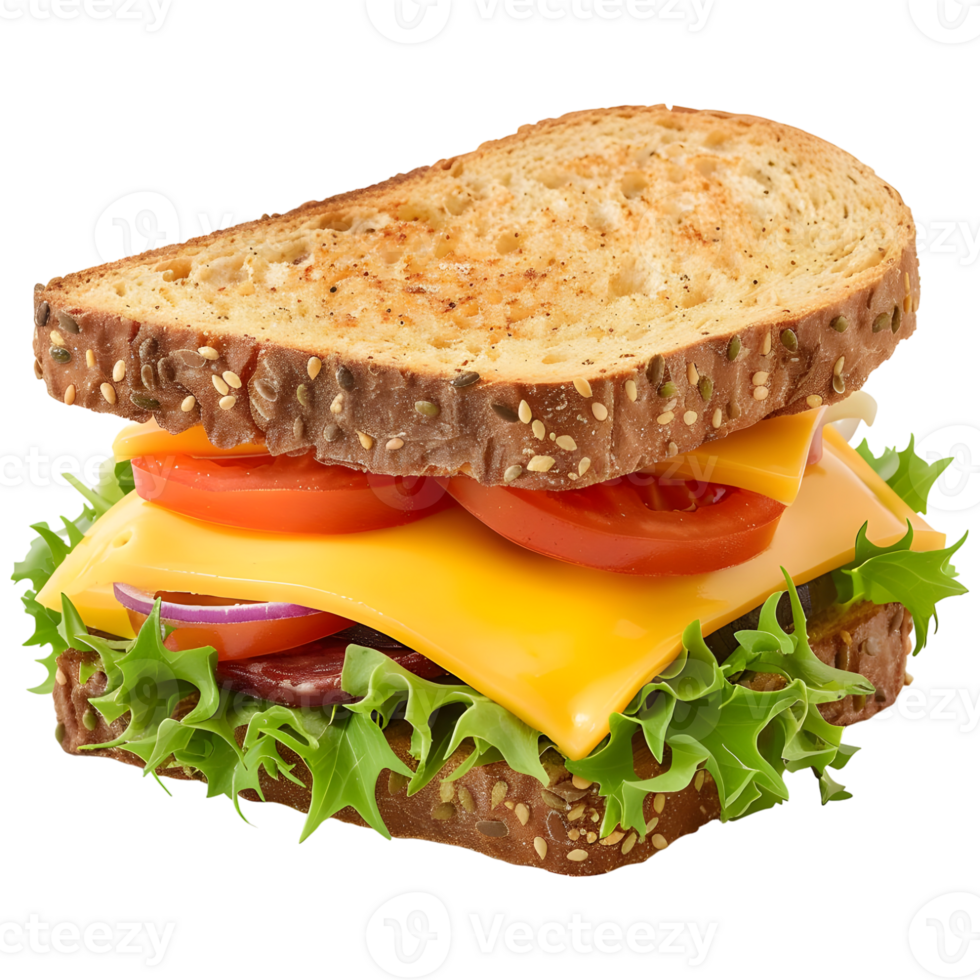 AI generated 3D Rendering of a Tasty Sandwich on Transparent Background - Ai Generated png