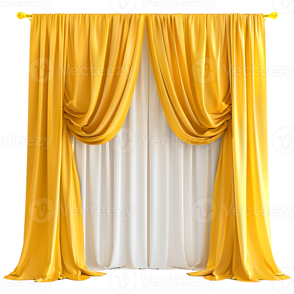 AI generated 3D Rendering of a Wall Colorful Curtains on Transparent Background - Ai Generated png