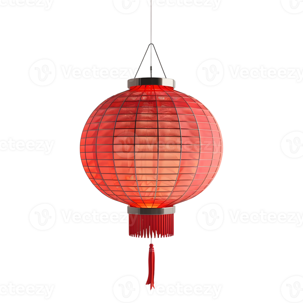 AI generated 3D Rendering of a Chinese Traditional Lamp or Lantern on Transparent Background - Ai Generated png