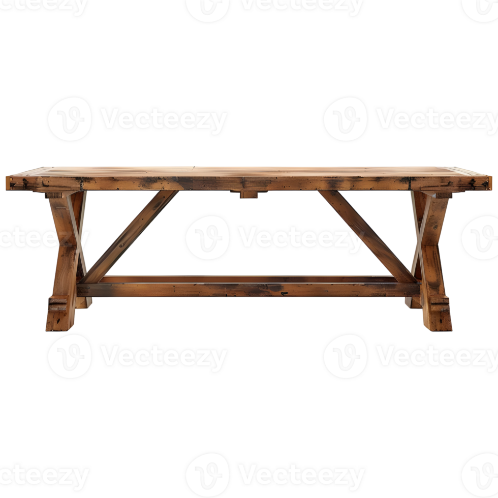 AI generated 3D Rendering of a Empty Wooden Table on Transparent Background - Ai Generated png