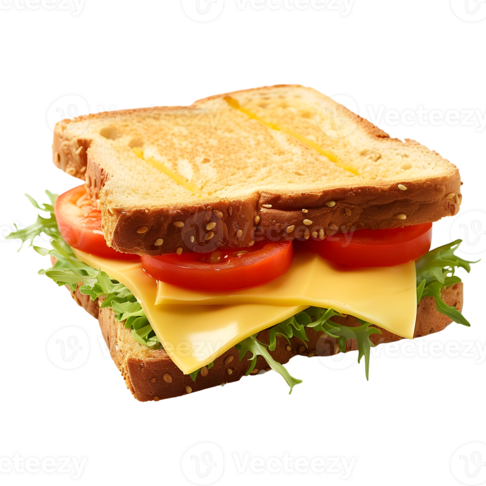 AI generated 3D Rendering of a Tasty Sandwich on Transparent Background - Ai Generated png