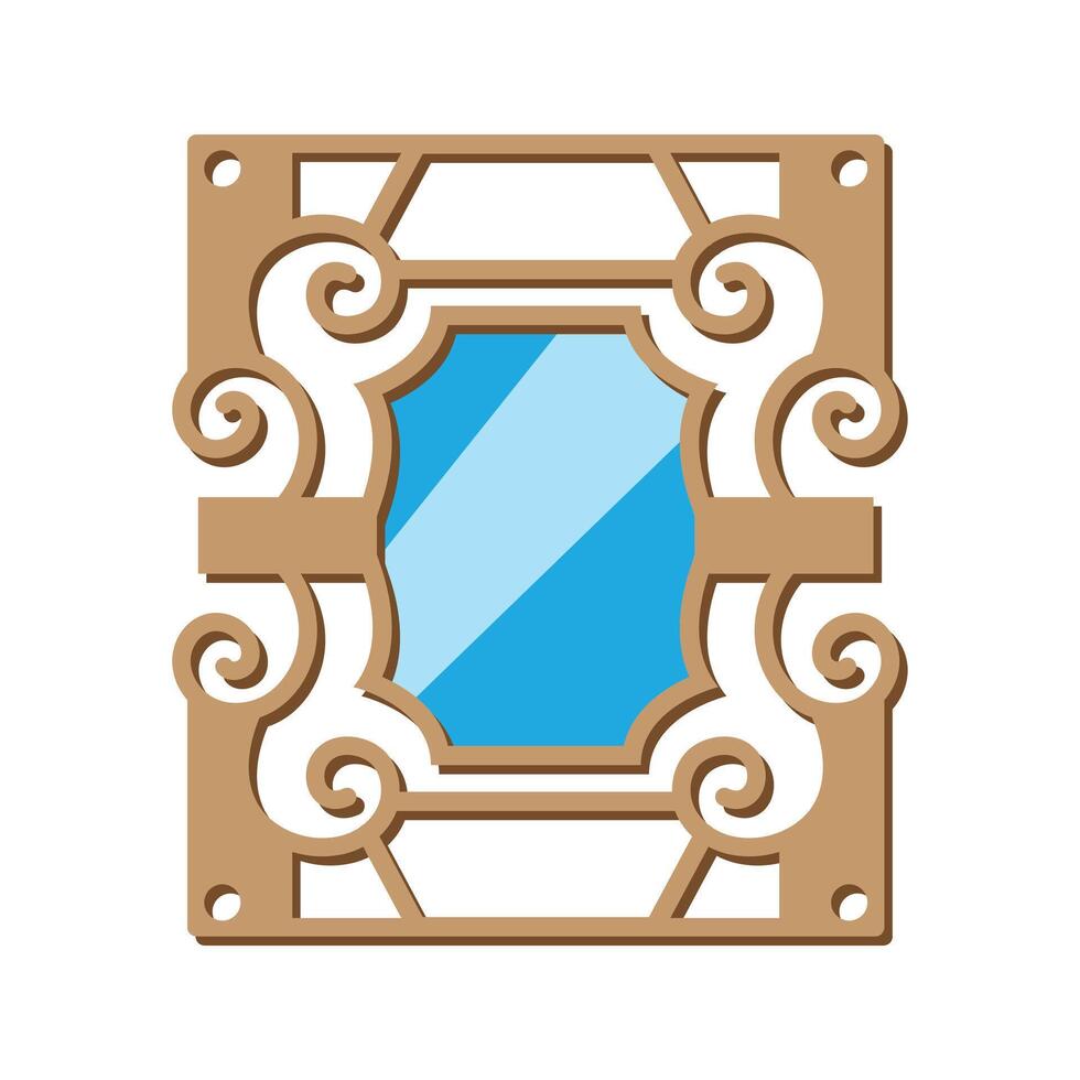 Laser Cut Vintage Mirror Frames Wall Decor design vector