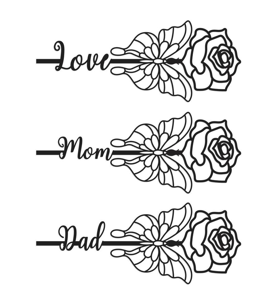 Laser Cut Valentine Rose gift design vector