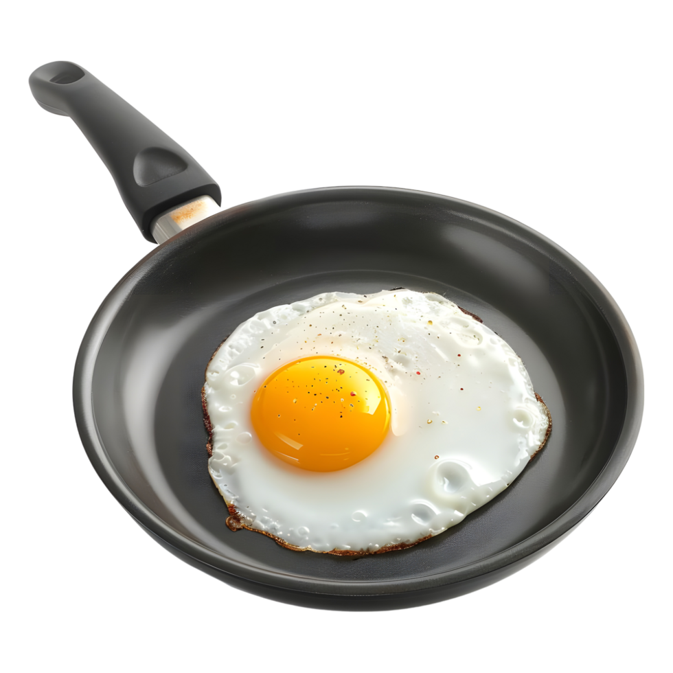 AI generated 3D Rendering of a Fried Egg in a Pan on Transparent Background - Ai Generated png