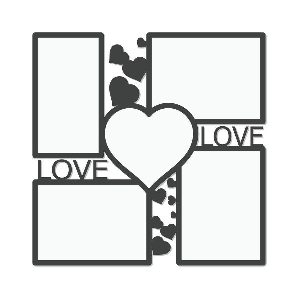 Love Photo Frame Laser Cut design vector
